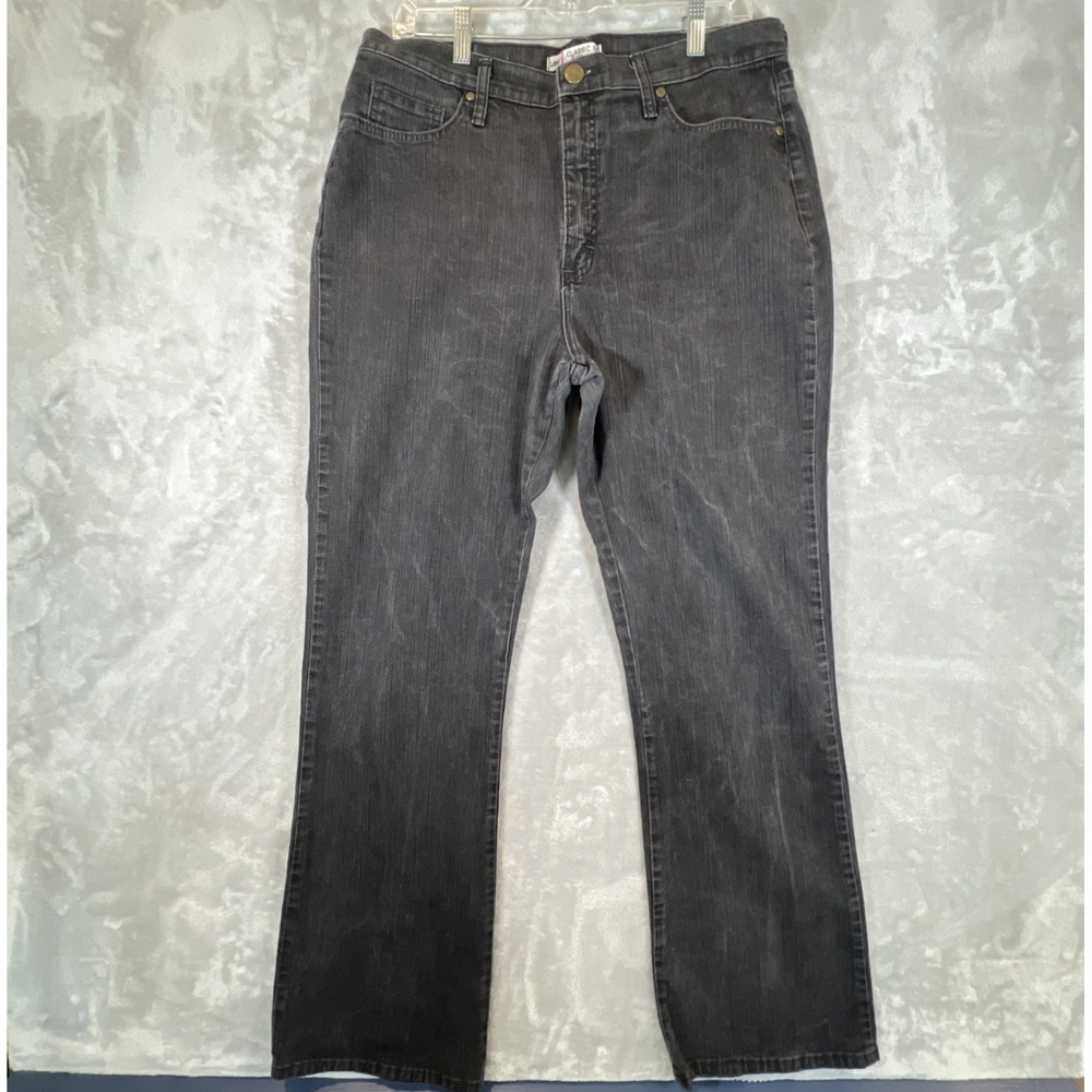 Lee Jeans Classic Fit At The‎ Waist Straight Womens Sz 14 Med Black Denim Pants